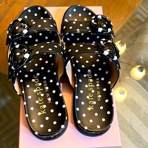 Kate spade sandals black white